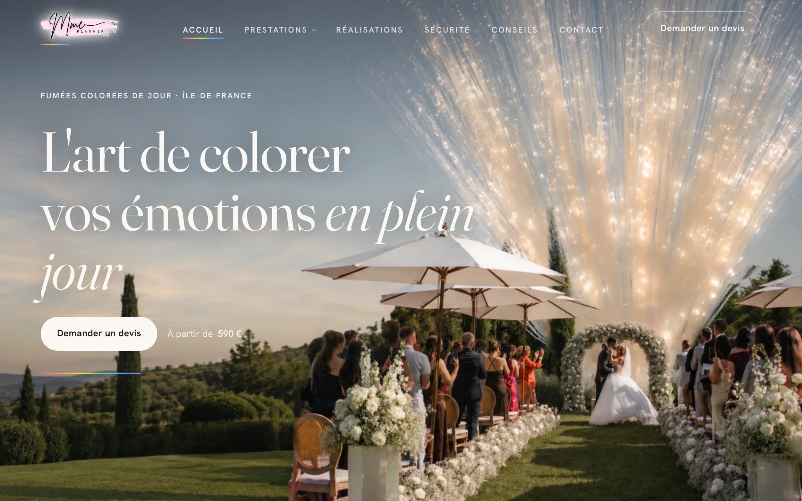 La page d’accueil du site Ciel en Couleurs